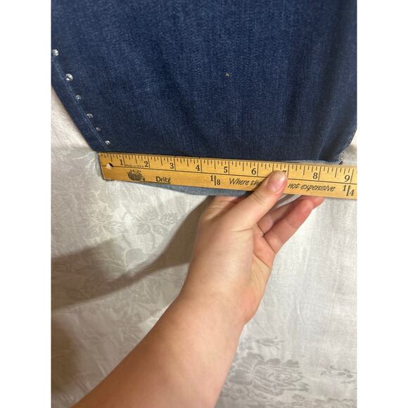 Lane Bryant Jeans 26 Capri Mid Rise Pedal NEW Signature Magic Waist Rhinestone - Picture 10 of 15